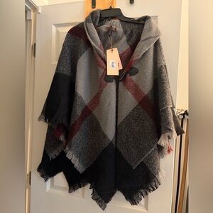 Elegant Gray and Black Women's Cape